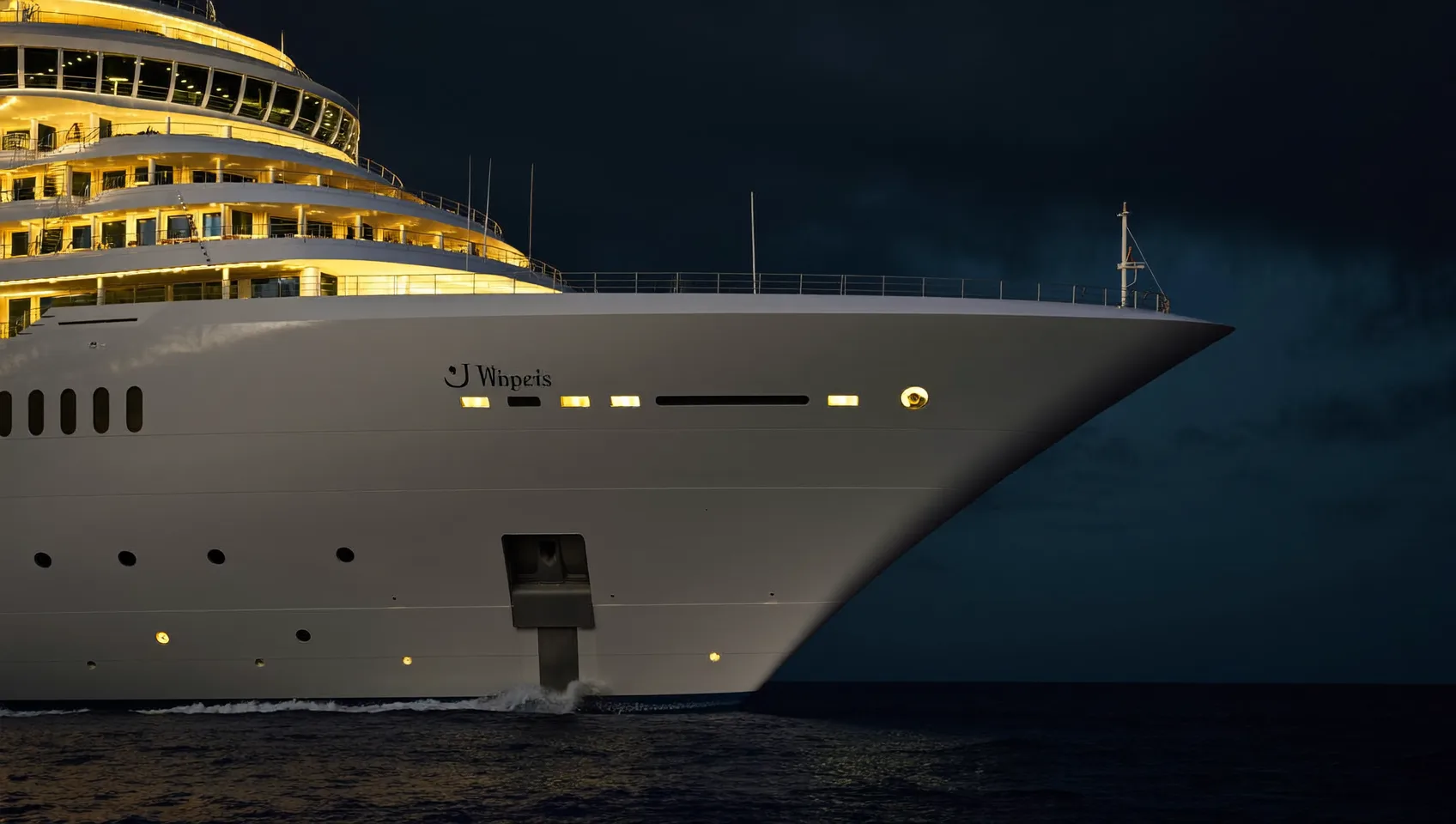 Invités déjeunant sur le pont d'un yacht privé face à la mer